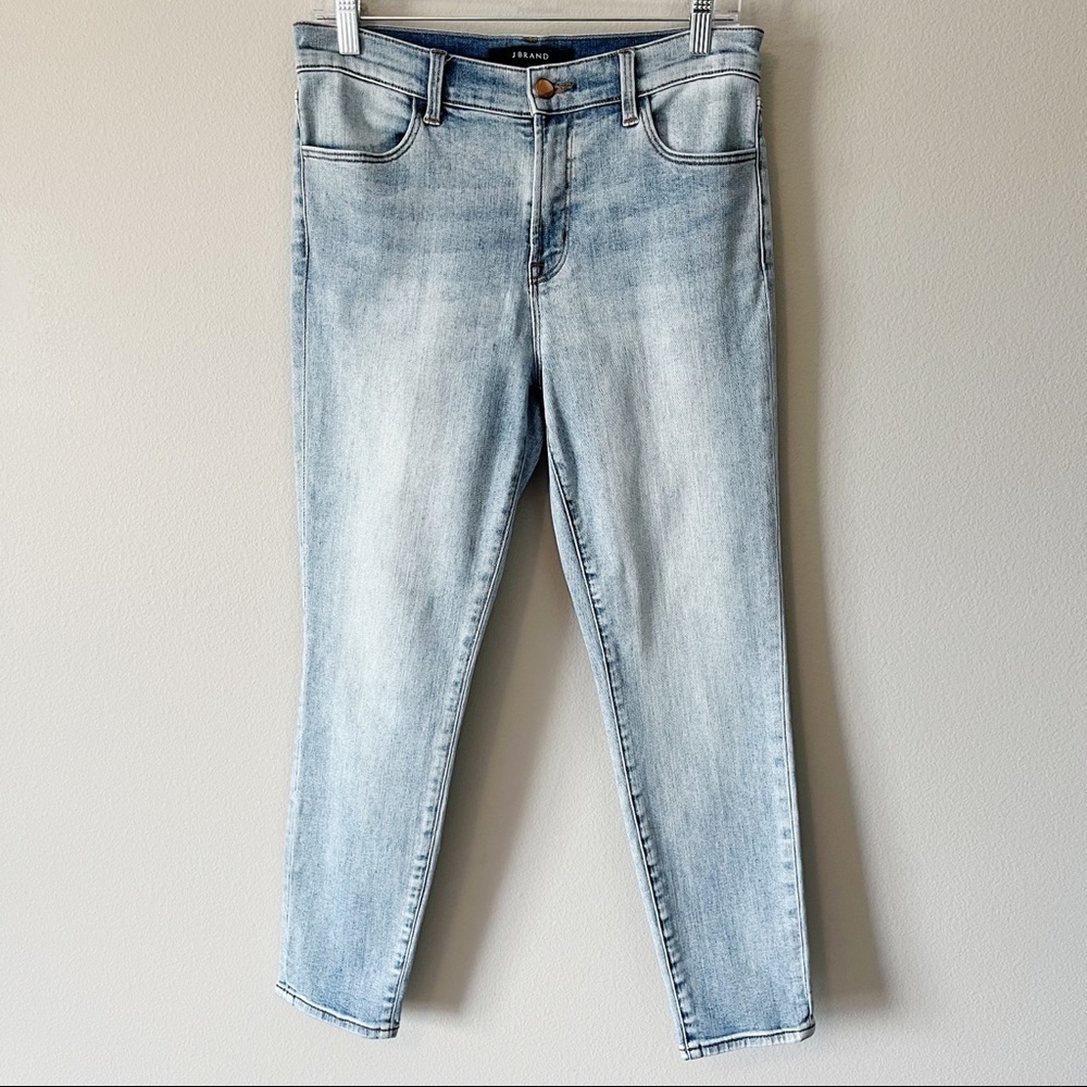 J Brand High-Rise Cropped Skinny Jeans Light Blue Wash Size 29